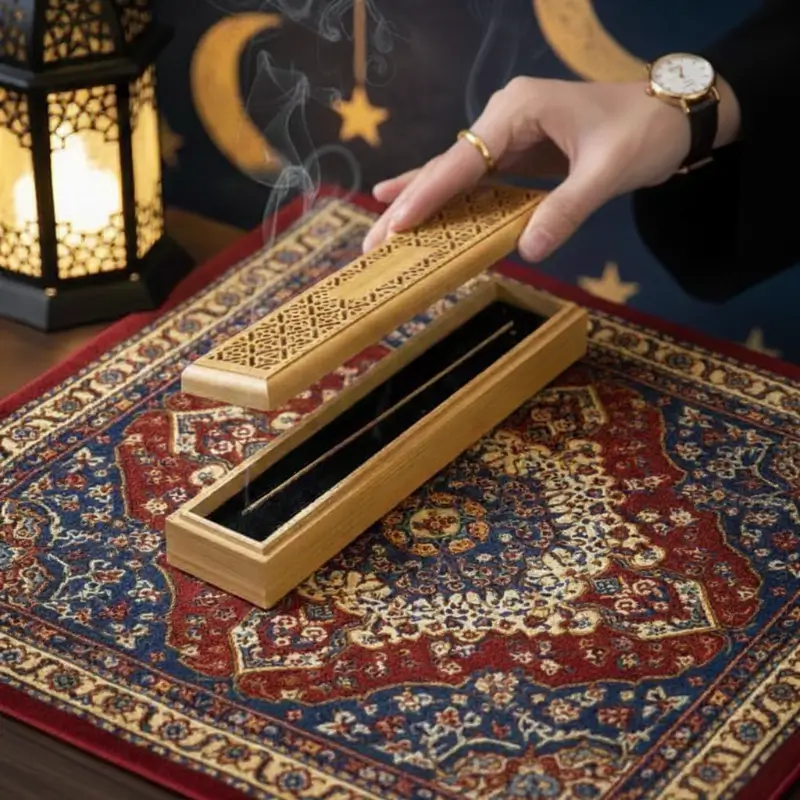 Bakhoor Burner with Bamboo Storage Box