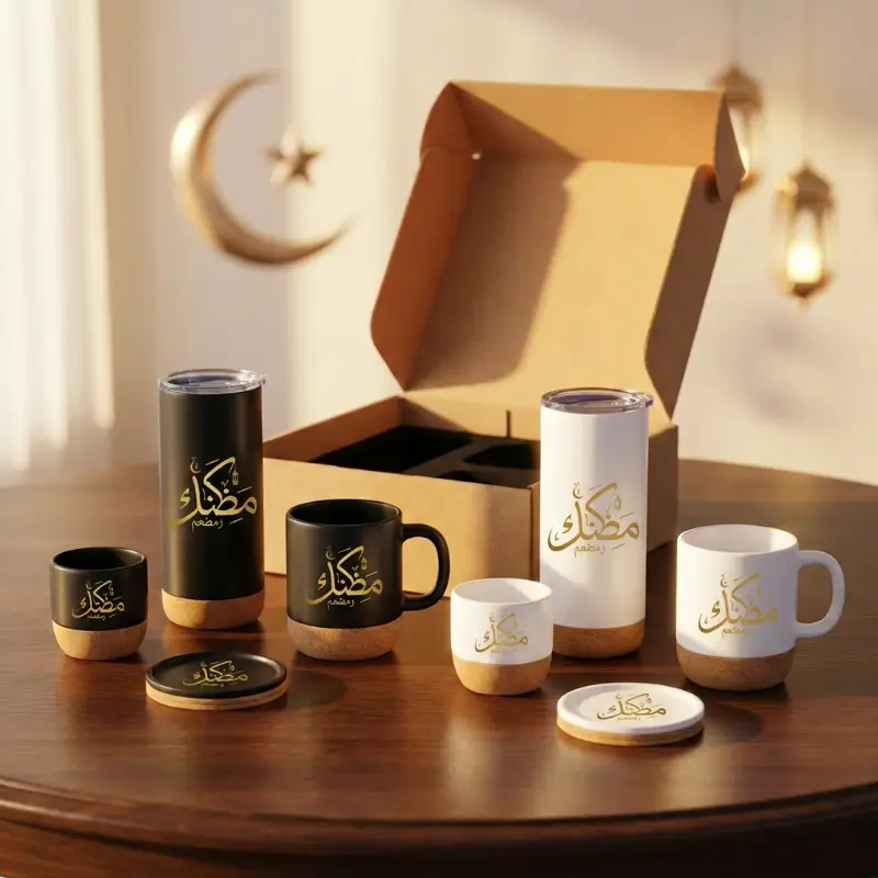 Ramadan Tumbler, Mug & Tea Cup Cork Giftset