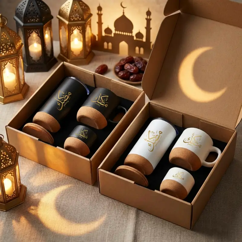 Ramadan Tumbler, Mug & Tea Cup Cork Giftset