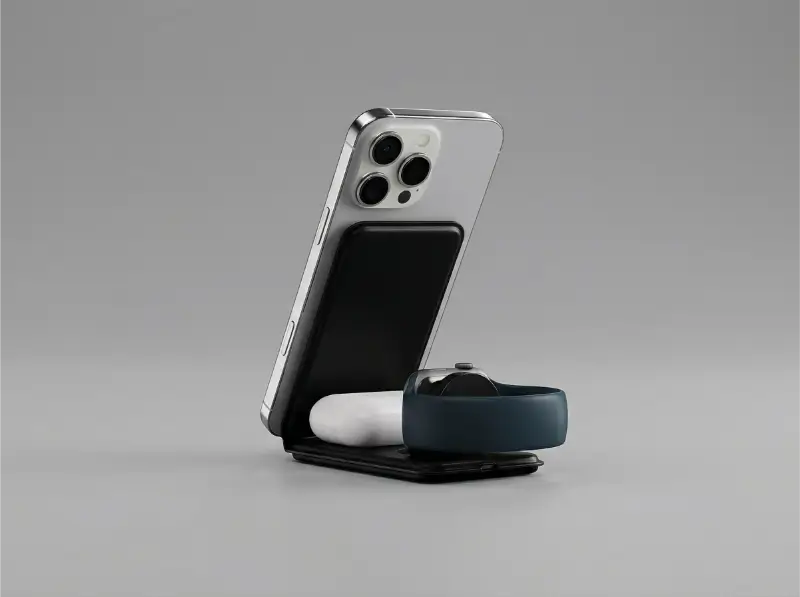 Compact Foldable 3-In-1 Wireless Charger