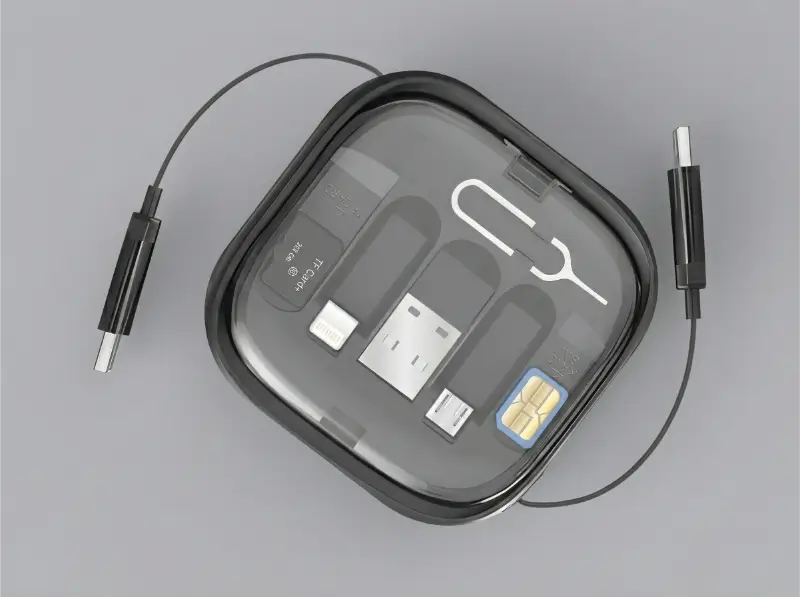 Retractable 60W Fast Charging And Data Cable Set