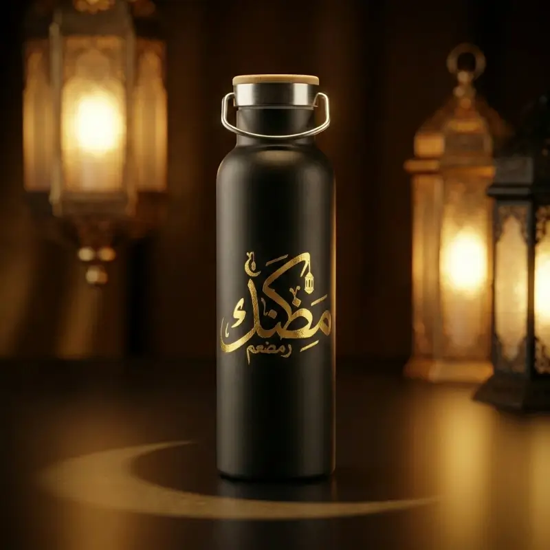 Ramadan Travel Bottle, Coffee Cup & Candle Giftset