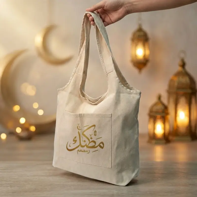 10oz Recycled Cotton Hobo Bag with Front Pocket