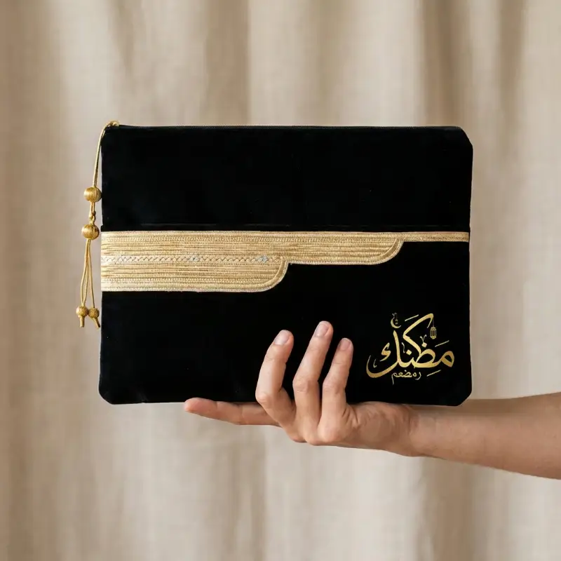 Laptop Sleeve Zipper Pouch with Tassel – Arabic Bisht Embroidery