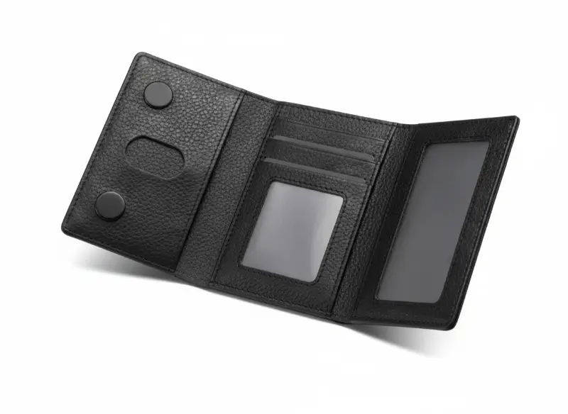 Slim PU Leather Card Holder with MagSafe Attachment