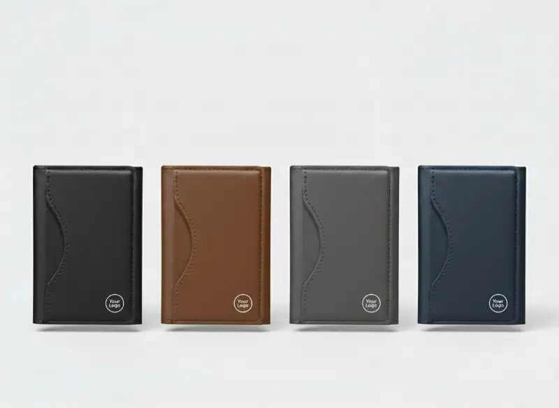 Slim PU Leather Card Holder with MagSafe Attachment