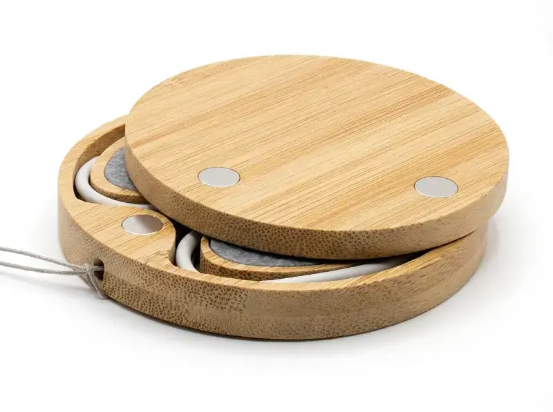 Bamboo Charging cable set Round