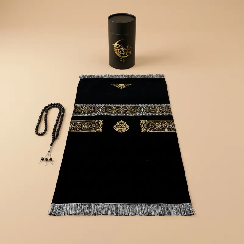 Prayer Mat with Tasbih in Tubular Box