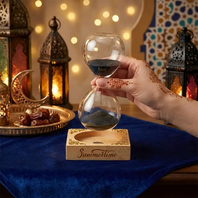 Magnetic Sand Timer with Wooden Base