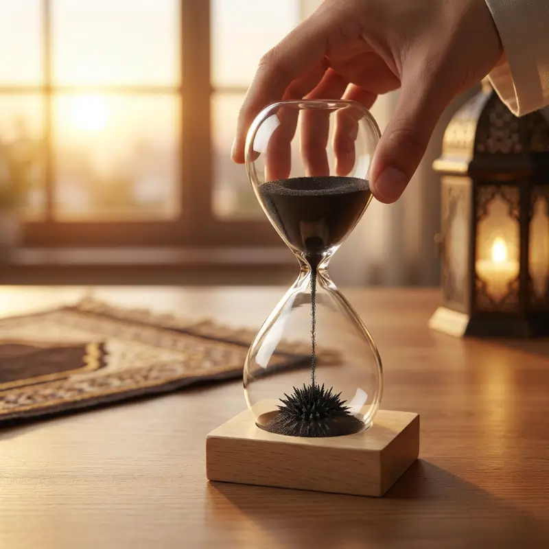 Magnetic Sand Timer with Wooden Base