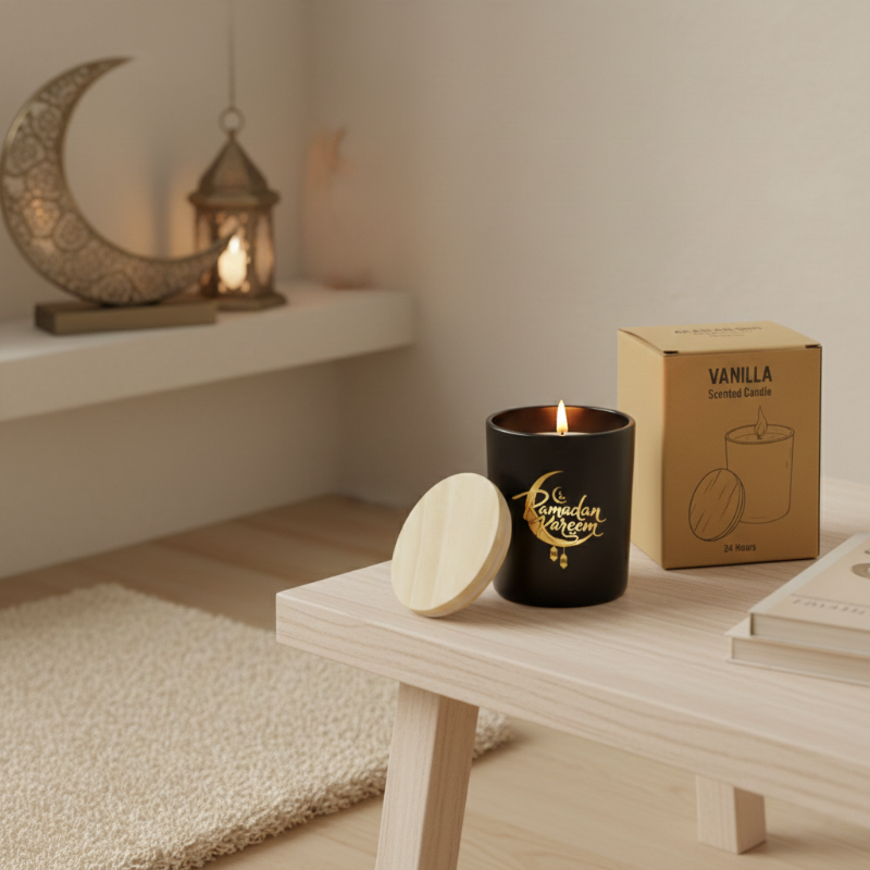 Vanilla Candle with Bamboo Lid