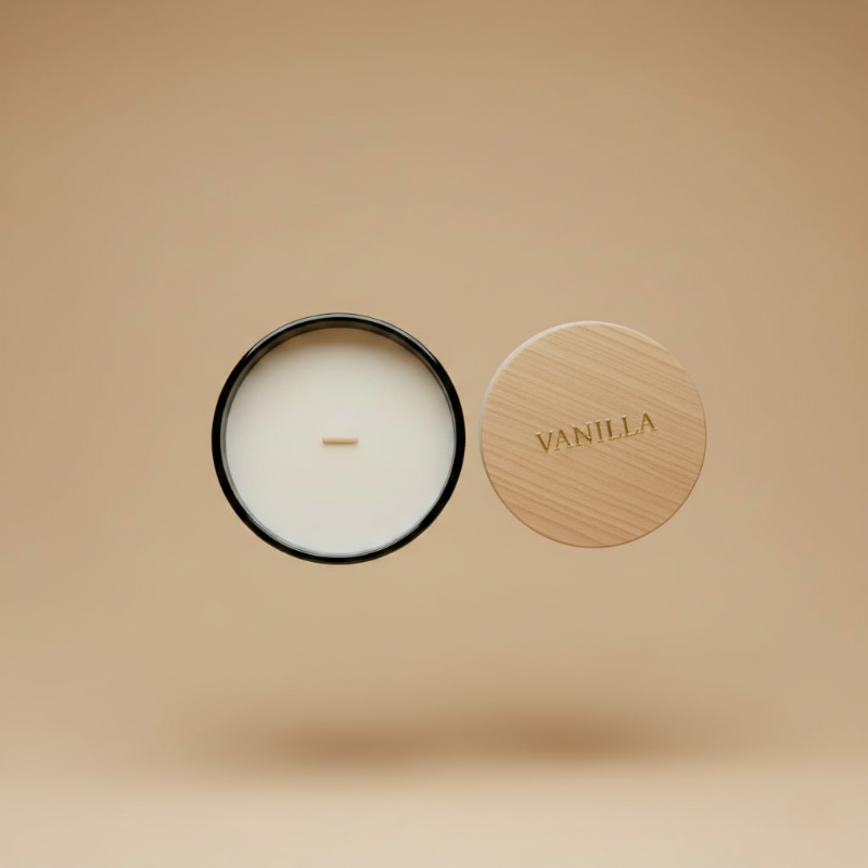 Vanilla Candle with Bamboo Lid