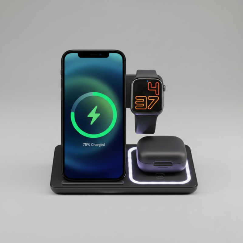 Foldable LightUp 3-in-1 Wireless Charging Station