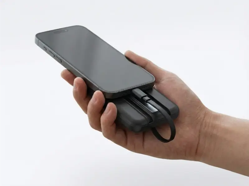 10000mAh Mag Wireless Powerbank with Inbuilt Cables