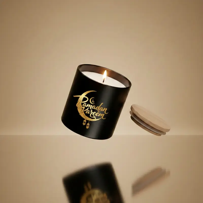 Arabian Oud Scented Candle with Bamboo Lid