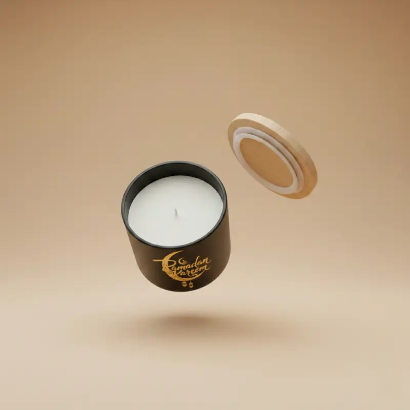 Arabian Oud Scented Candle with Bamboo Lid