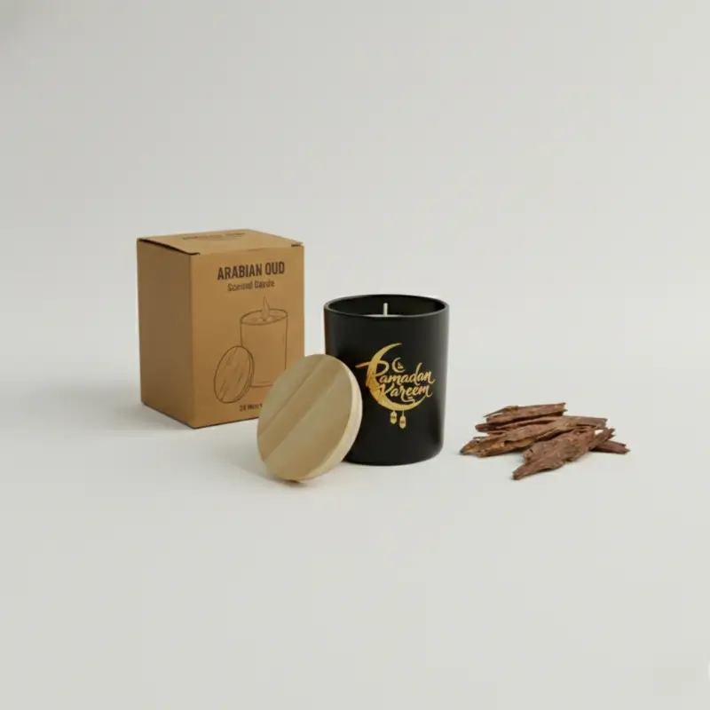 Arabian Oud Scented Candle with Bamboo Lid