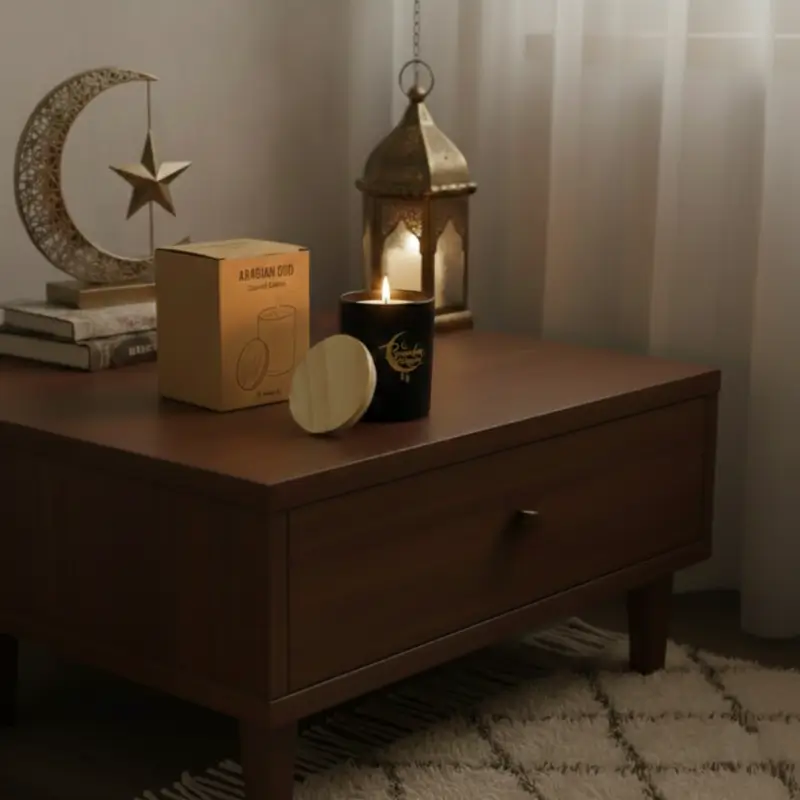 Arabian Oud Scented Candle with Bamboo Lid