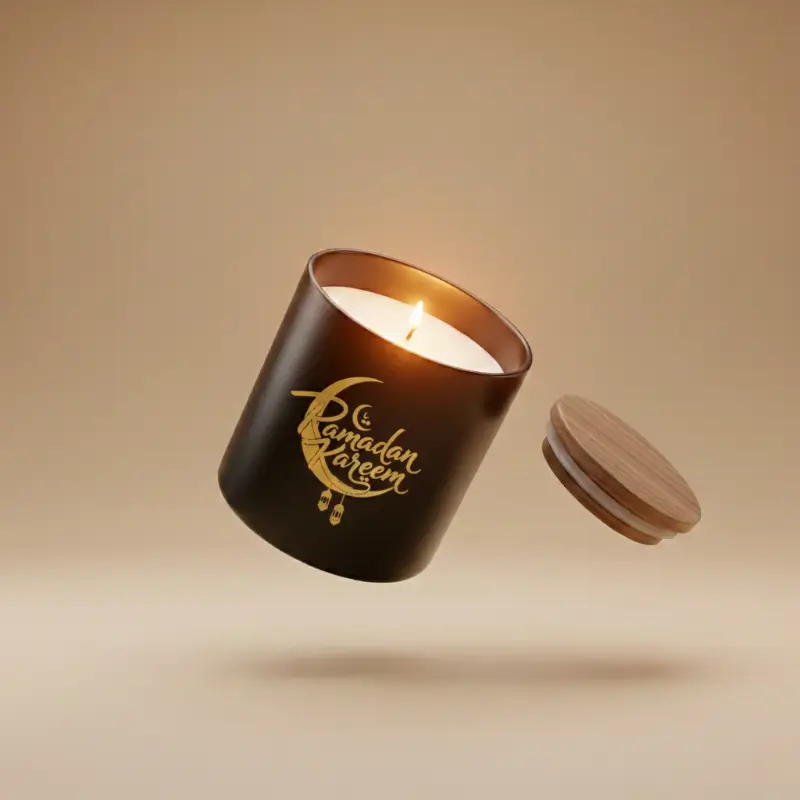 Arabian Oud Scented Candle with Bamboo Lid