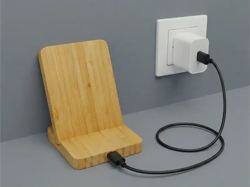 15W Eco-Friendly Bamboo Wireless Charger Stand