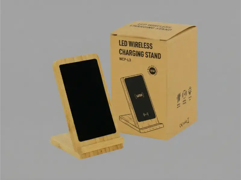 15W Eco-Friendly Bamboo Wireless Charger Stand