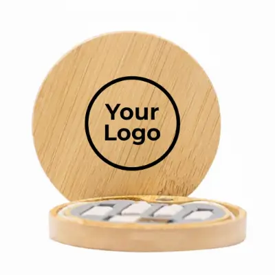 Bamboo Charging cable set Round