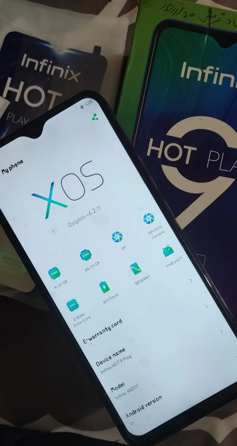 infinix hot 9 play official PTA approve ram 4GB memory 64. . 03182949604