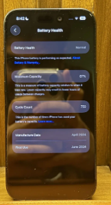 iPhone 15 Pro (Blue)– 256GB – PTA Approved (USA / Physical SIM)