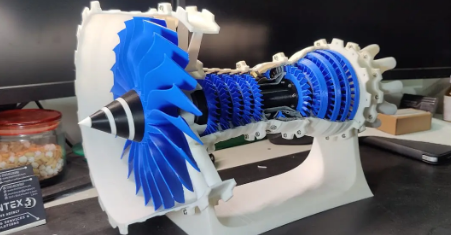 3d printed jet engine model