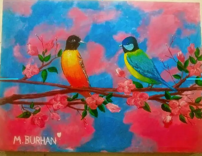 Beautiful Birds Painting | Wall Scenery