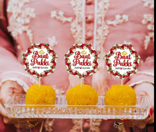Baat Pakki Mithai Cupcake Toppers Engagement & Wedding Part
