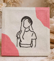 painting calligraphy , Artist, canves fram with color and gold leaves