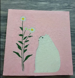 painting calligraphy , Artist, canves fram with color and gold leaves