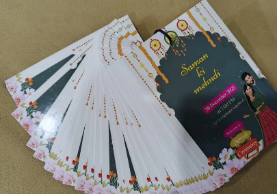 Mehndi, Mayoun, Dholki Favor Cards and Sticker.