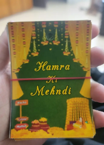 Beautiful Customized Mehndi Favor Cards / Gift Packs - 60 PIECES