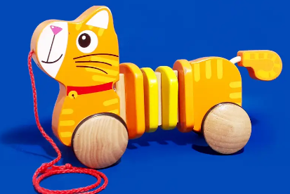 Pull-Along Toy in The Shape of A Cat - Kids Fun Toys
