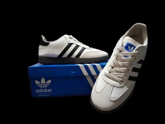 Adidas Samba White with Black Stripes - Size 41