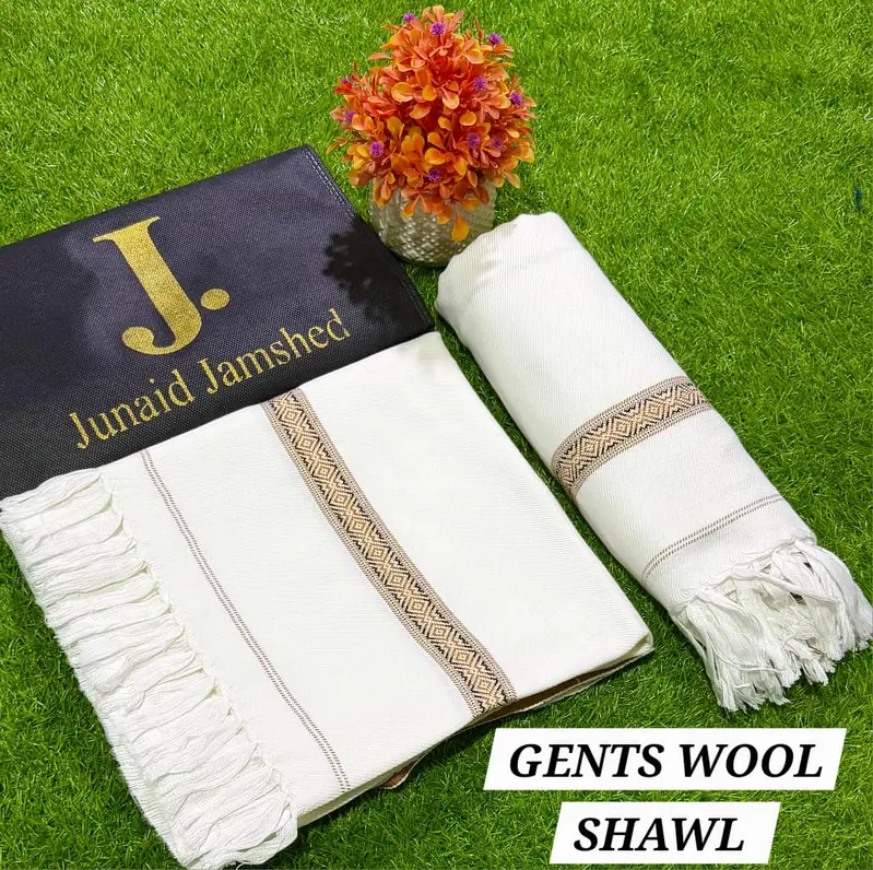 Men’s Wool Shawl | 3 Yard Length | Tassel Border | Premium Quality