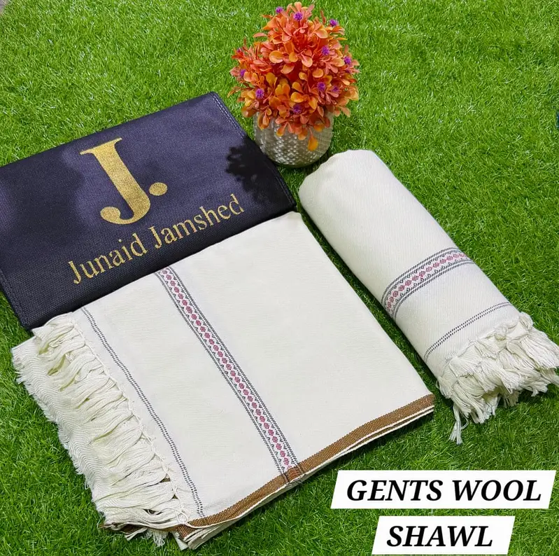 Men’s Wool Shawl | 3 Yard Length | Tassel Border | Premium Quality