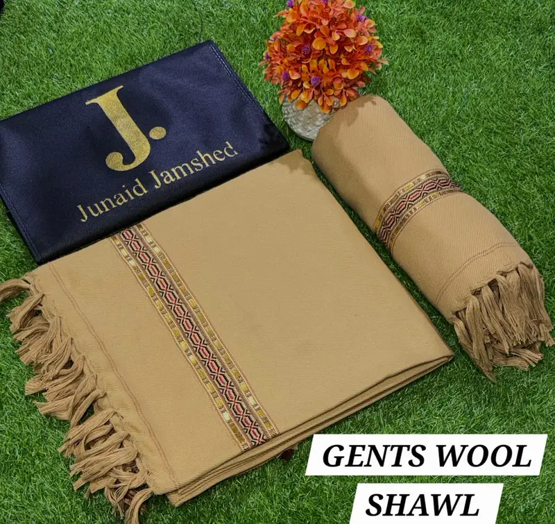 Men’s Wool Shawl | 3 Yard Length | Tassel Border | Premium Quality