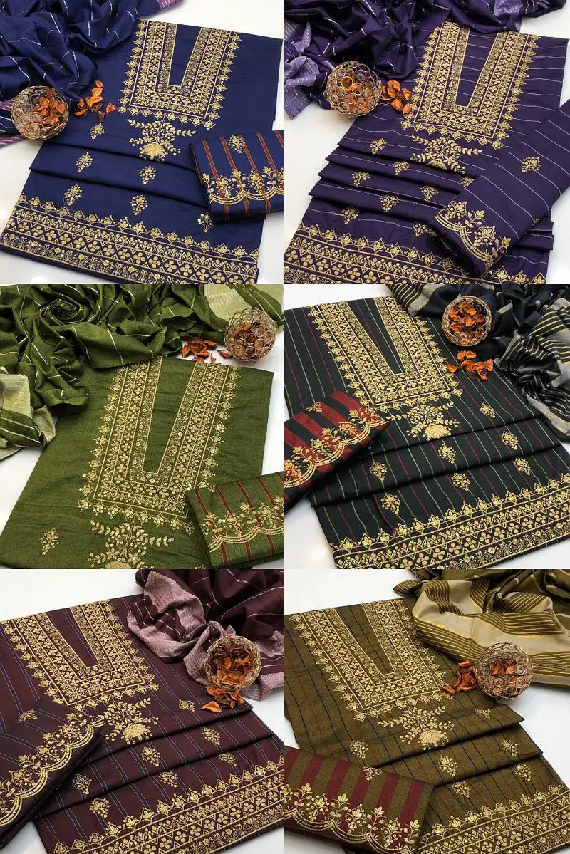 MOST HIT EMBROIDERY & SEQUENCE KHADI UNSTITCED 3pc*