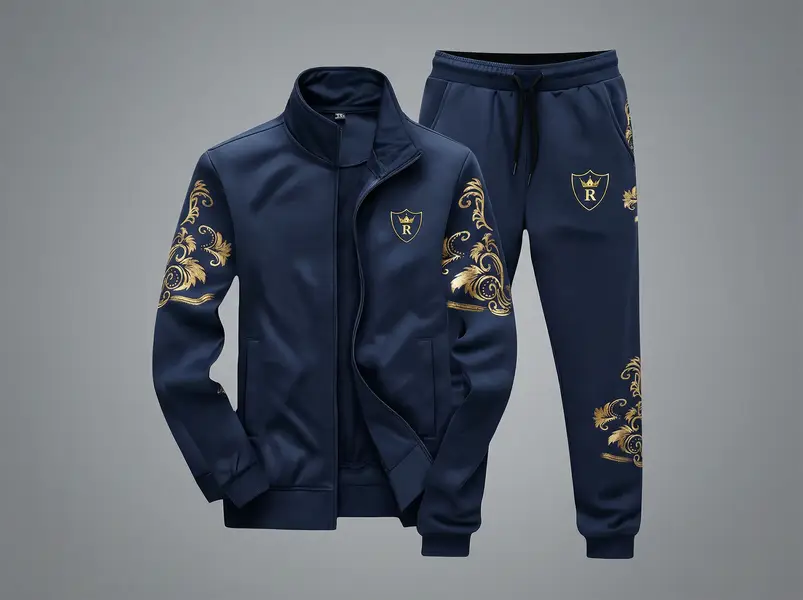 2 Pcs Men’s Fleece Zipper Track Suit