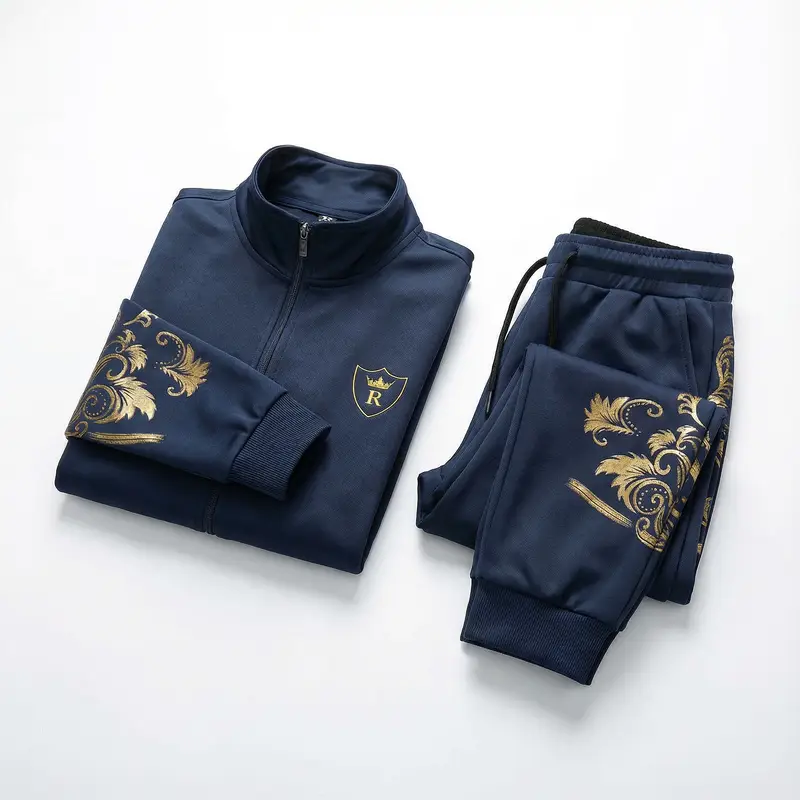 2 Pcs Men’s Fleece Zipper Track Suit