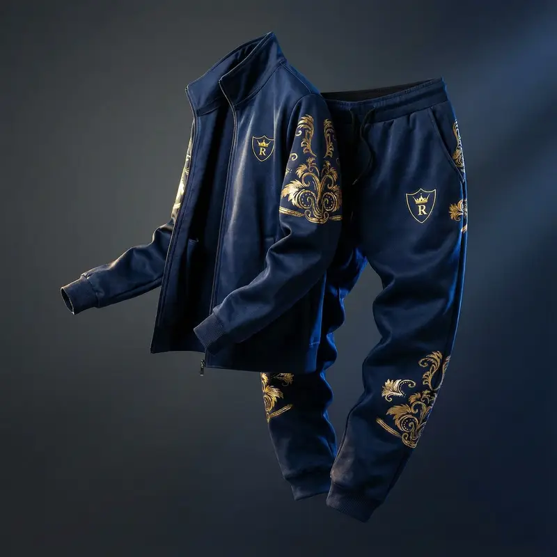 2 Pcs Men’s Fleece Zipper Track Suit