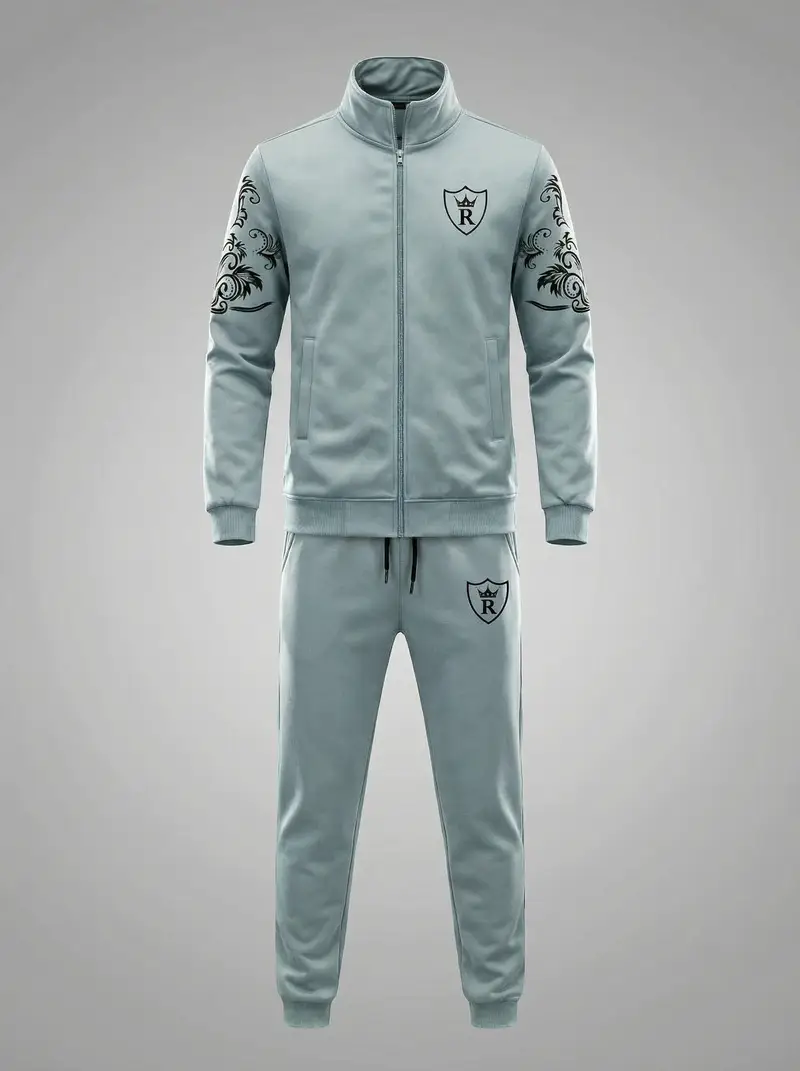 2 Pcs Men’s Fleece Zipper Track Suit