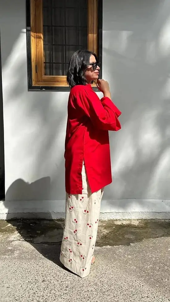 LAL PARI EMBROIDERD 2PC (Stitched suit)