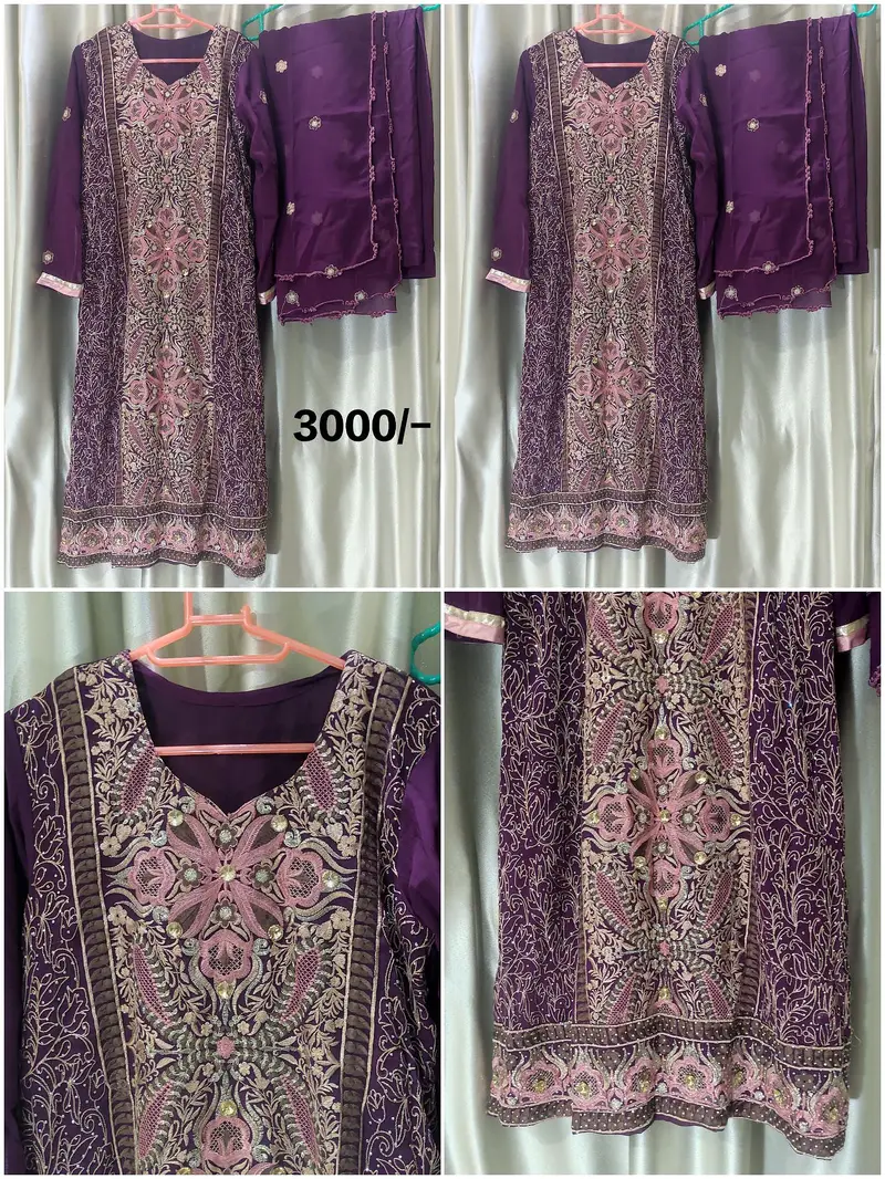 Stitched Piece Fancy Embroidered Chiffon Suit for ladies