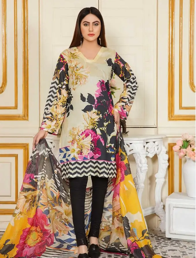 unstitched suit / ladies 3pcs / party wear suit / 3pcs suit for sale