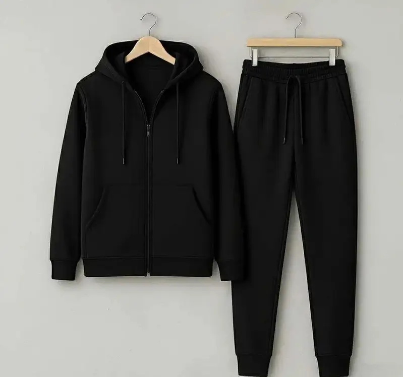 fleece plain hoodie track suite