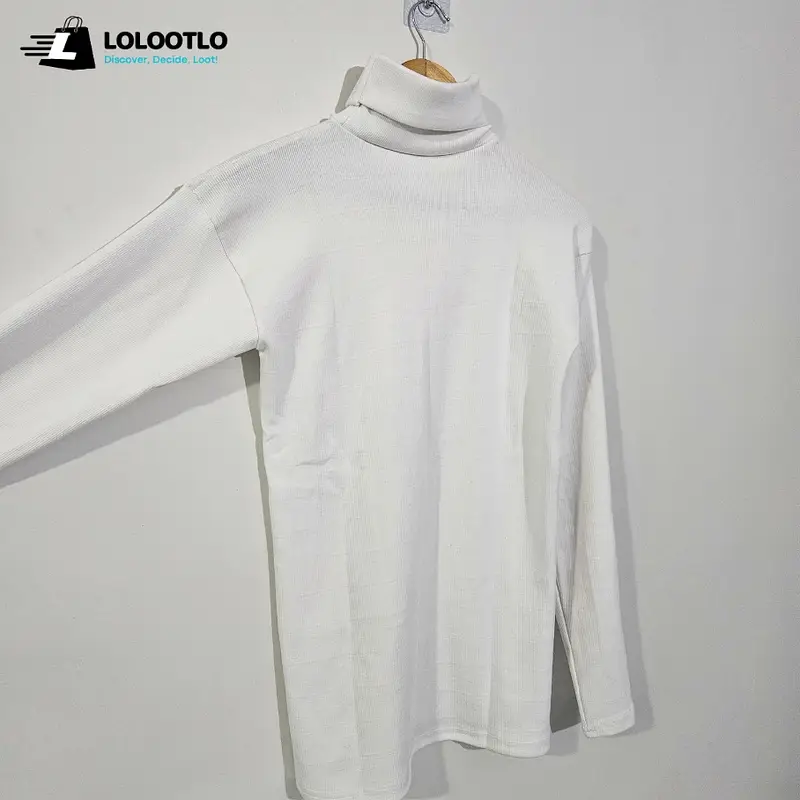 Premium Quality Black Ribbed High Neck for Men Winter, Turtle Neck